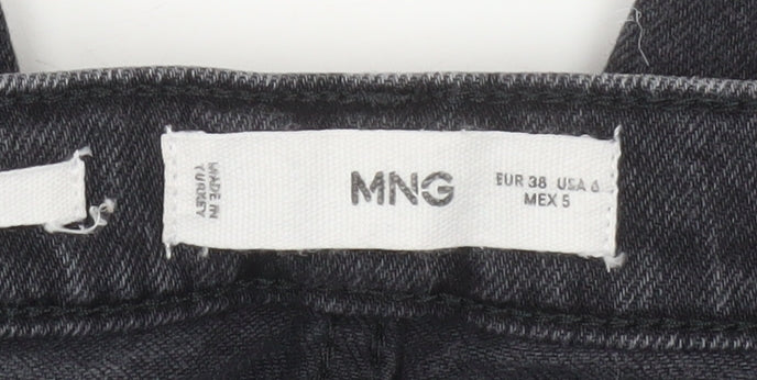 MNG Women's Black Straight Jeans Size 10 Slim Fit High Rise