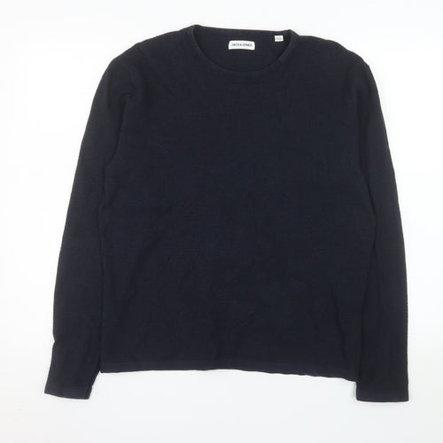 Jack & Jones Men's Blue Knit Pullover Sweatshirt Size M