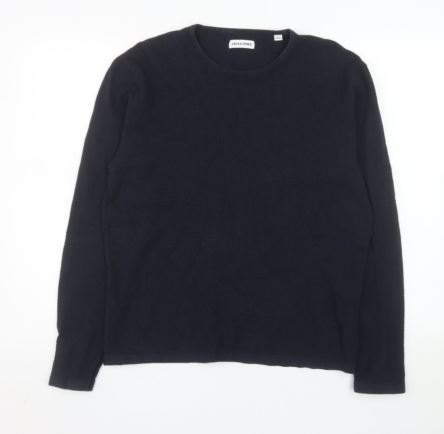 Jack & Jones Men's Blue Knit Pullover Sweatshirt Size M
