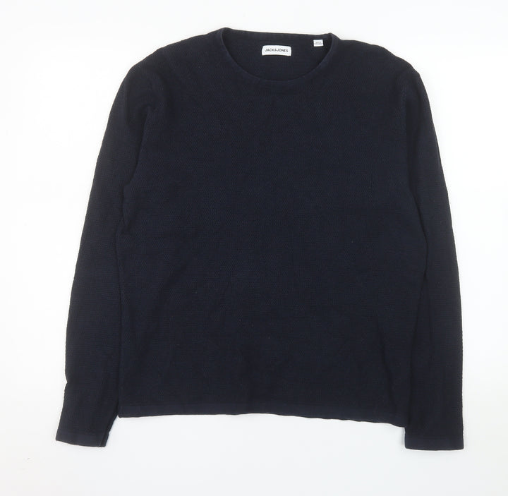 Jack & Jones Men's Blue Knit Pullover Sweatshirt Size M