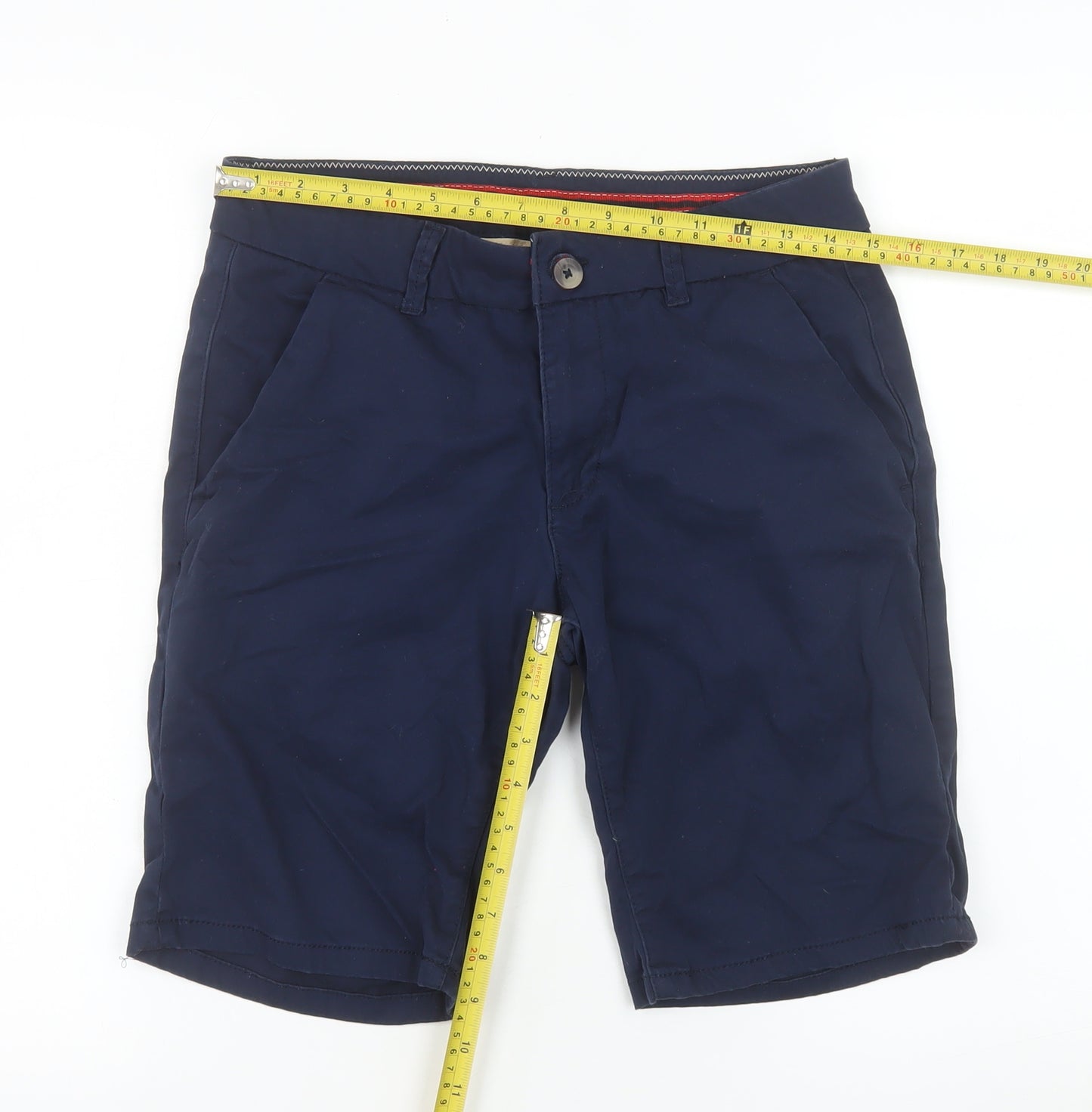Livergy Men's Blue Chino Shorts Size 30 Regular Cotton Blend
