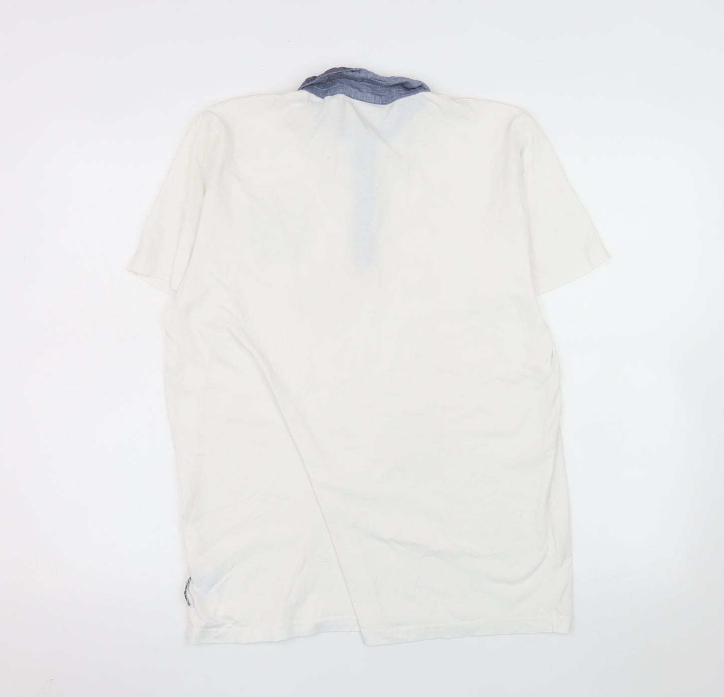 Lee Cooper Men's White Cotton Short Sleeve Polo Shirt M