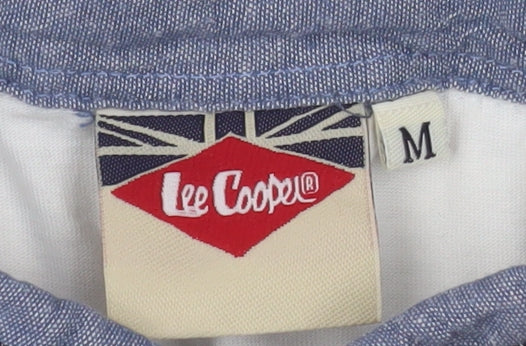 Lee Cooper Men's White Cotton Short Sleeve Polo Shirt M
