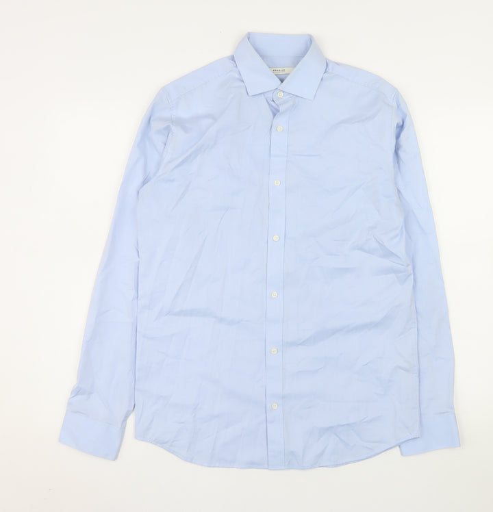 Jack & Jones Premium Men's Blue Cotton Long Sleeve Dress Shirt M
