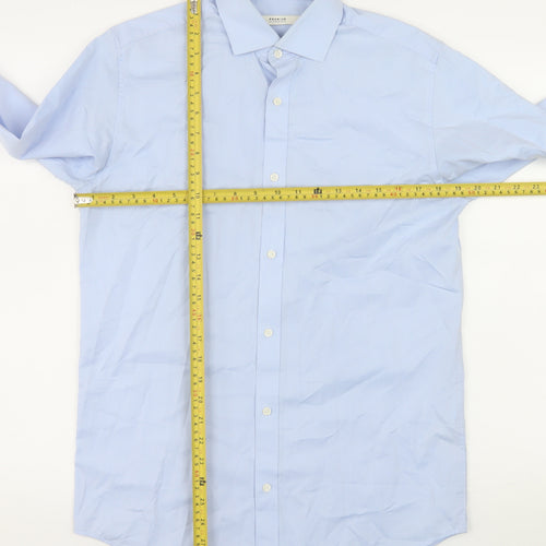 Jack & Jones Premium Men's Blue Cotton Long Sleeve Dress Shirt M