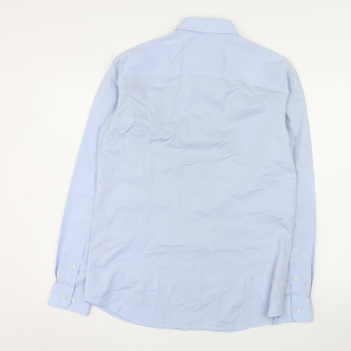 Jack & Jones Premium Men's Blue Cotton Long Sleeve Dress Shirt M