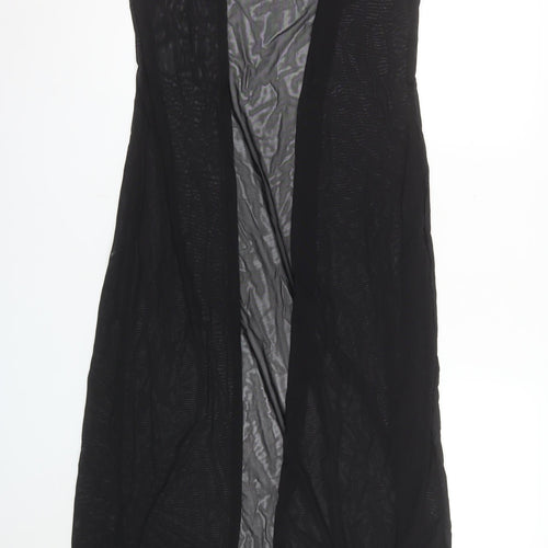 New Look Women’s Black Sheer Long Kimono Waistcoat Size S