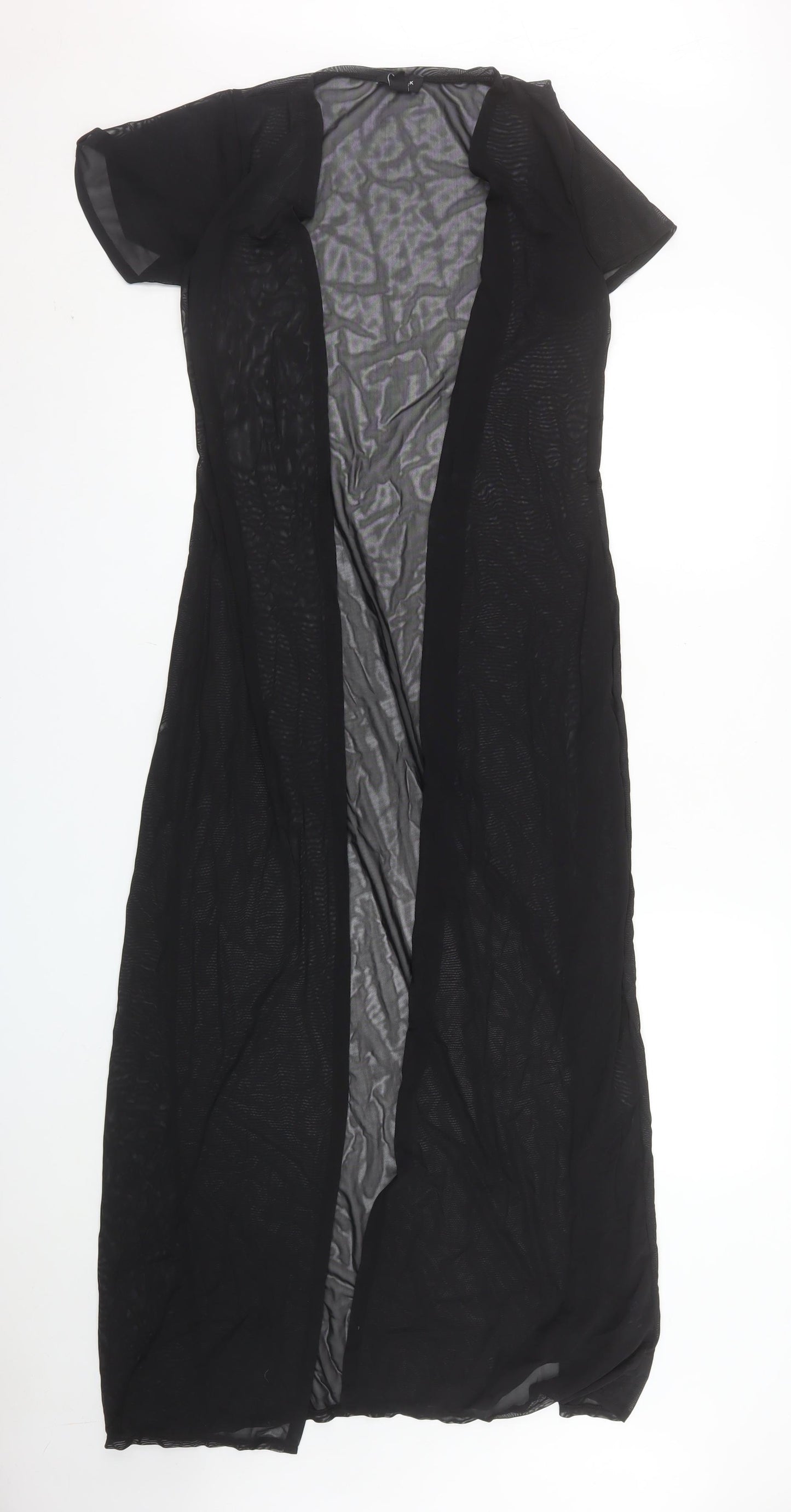 New Look Women’s Black Sheer Long Kimono Waistcoat Size S