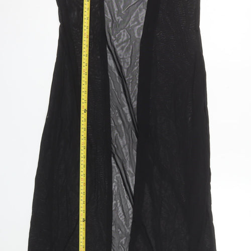 New Look Women’s Black Sheer Long Kimono Waistcoat Size S