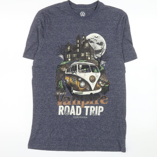 Volkswagen Men's Blue Vampire Road Trip Graphic T-Shirt Size S