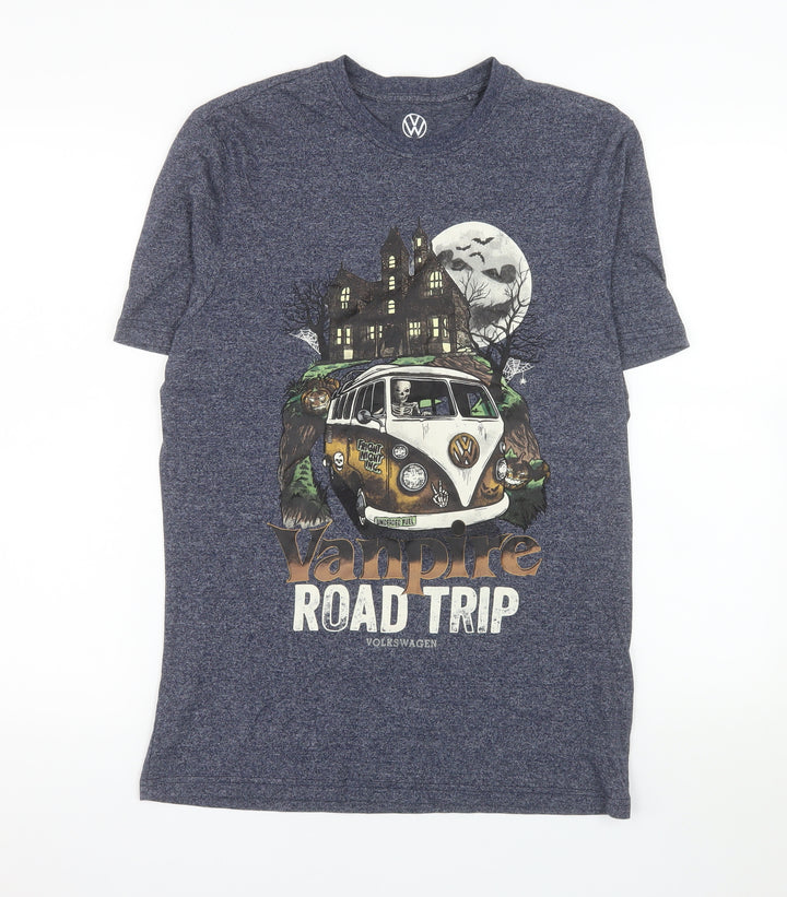 Volkswagen Men's Blue Vampire Road Trip Graphic T-Shirt Size S