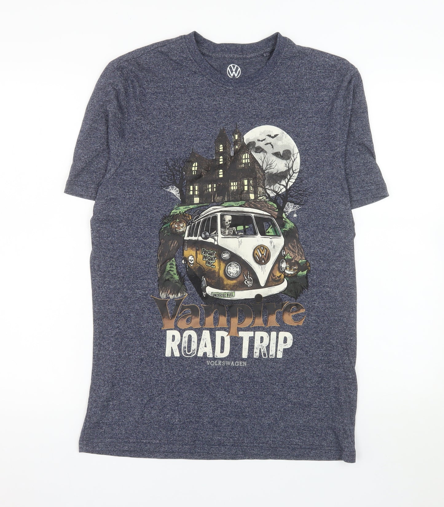 Volkswagen Men's Blue Vampire Road Trip Graphic T-Shirt Size S