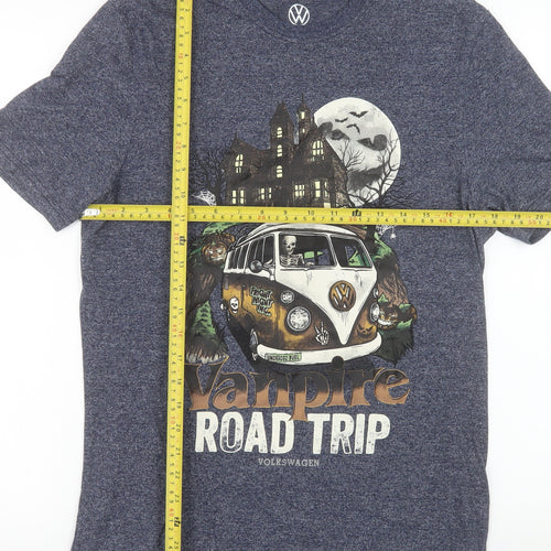 Volkswagen Men's Blue Vampire Road Trip Graphic T-Shirt Size S