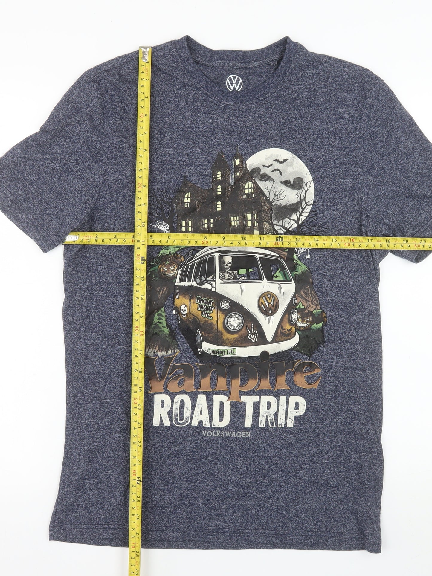 Volkswagen Men's Blue Vampire Road Trip Graphic T-Shirt Size S