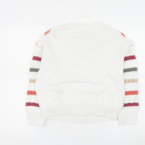 Gallery Women's Multicoloured Striped Knit Crew Neck Jumper XS