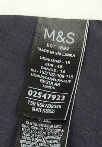 Marks and Spencer Women's Grey Size 18 Relaxed Straight Leg Trousers