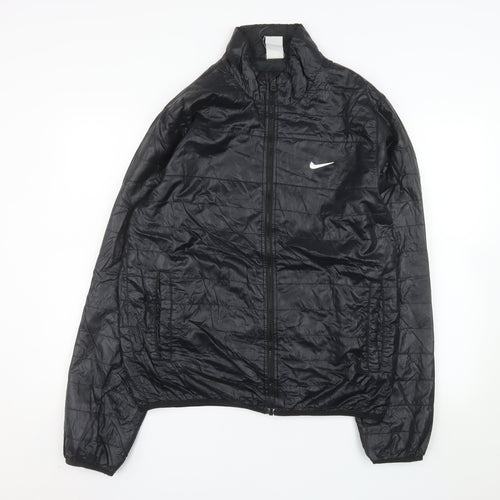 Nike Men's Black M Puffer Jacket Polyester Full Zip Windproof