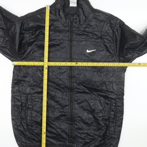 Nike Men's Black M Puffer Jacket Polyester Full Zip Windproof