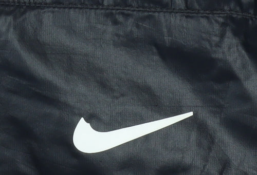 Nike Men's Black M Puffer Jacket Polyester Full Zip Windproof