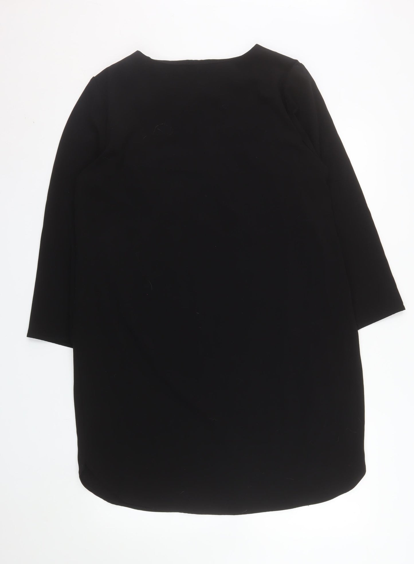 Hush Women Black Size 16 Shift Lace Up Knee Length Dress