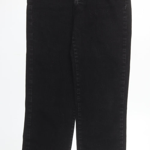 Lee Womens Black Relaxed Straight Leg Jeans Size 8 Long