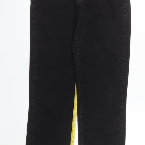 Lee Womens Black Relaxed Straight Leg Jeans Size 8 Long