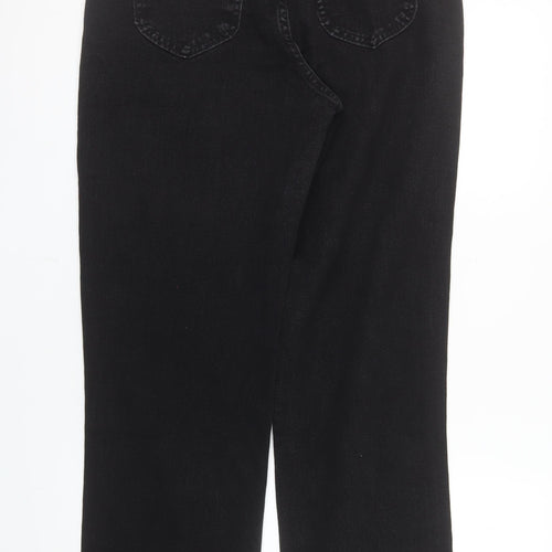 Lee Womens Black Relaxed Straight Leg Jeans Size 8 Long