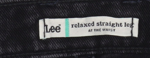 Lee Womens Black Relaxed Straight Leg Jeans Size 8 Long