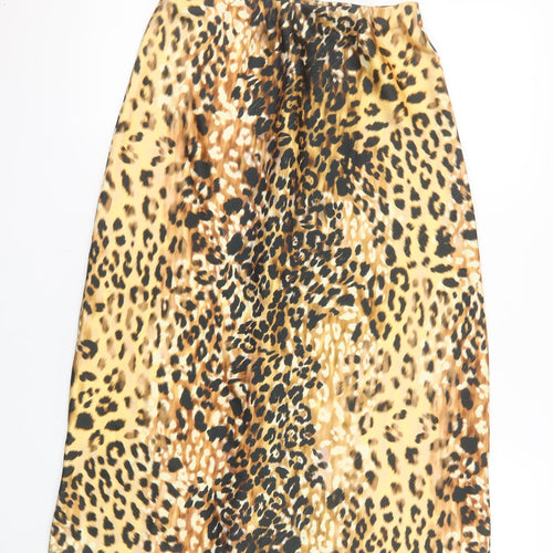 Lipsy Women’s Brown Leopard Print Pencil Skirt Size 10