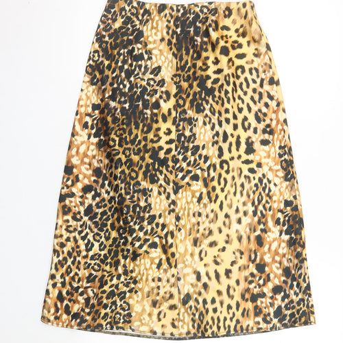 Lipsy Women’s Brown Leopard Print Pencil Skirt Size 10