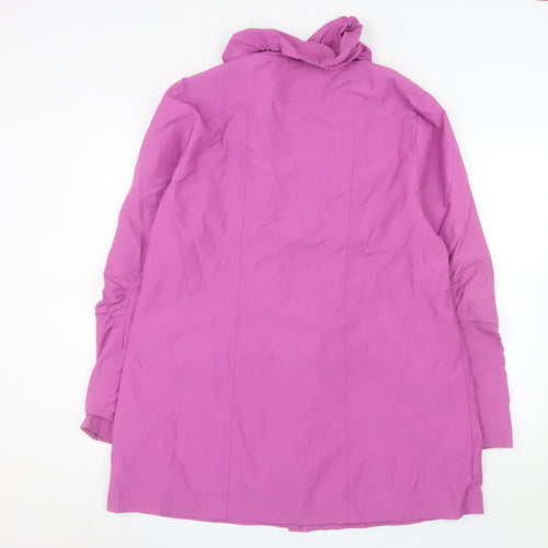 Paco Boutique Womens Pink XXL Hooded Drawstring Mid-Length Coat