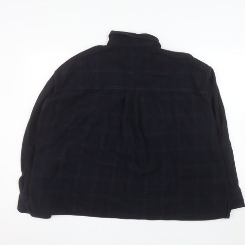 Uniqlo Men's Blue Checked Cotton Flannel Long Sleeve Shirt Size L