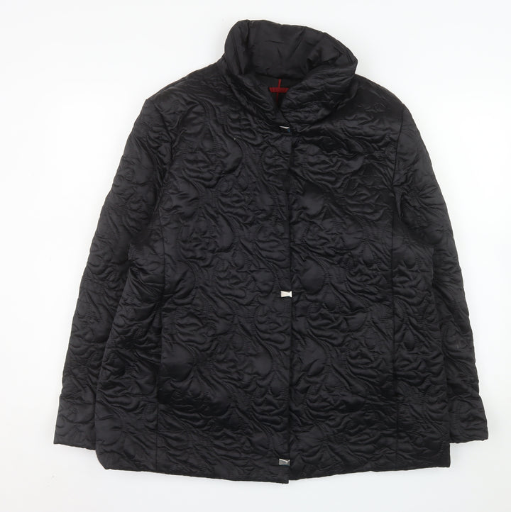 Steilmann Women's Black Quilted Mid-Length Coat Size 14