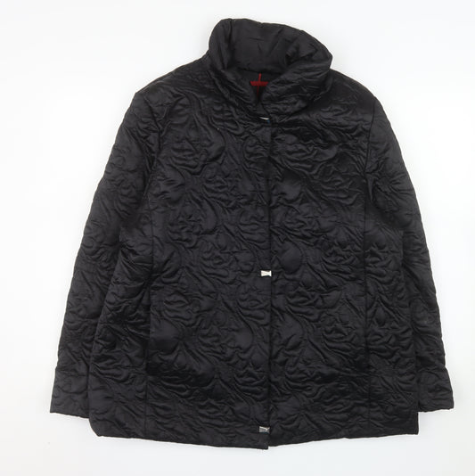 Steilmann Women's Black Quilted Mid-Length Coat Size 14
