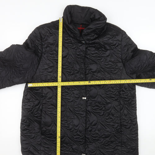 Steilmann Women's Black Quilted Mid-Length Coat Size 14