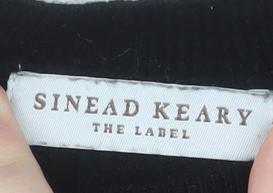 Sinead Keary Womens Black Wool Cashmere Crew Neck Jumper Size S