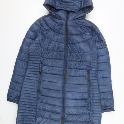 Regatta Women's Blue Long Hooded Puffer Coat Size 18