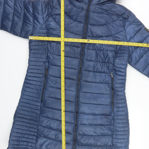 Regatta Women's Blue Long Hooded Puffer Coat Size 18