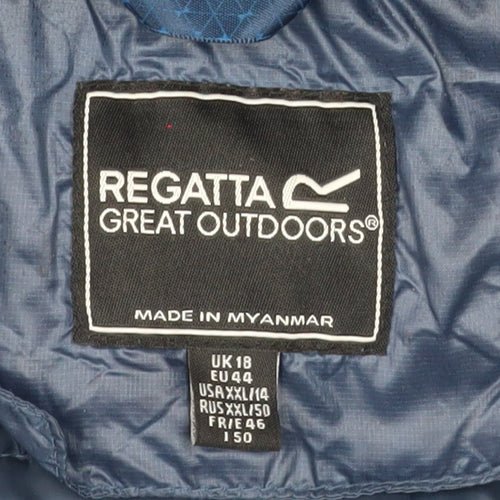 Regatta Women's Blue Long Hooded Puffer Coat Size 18