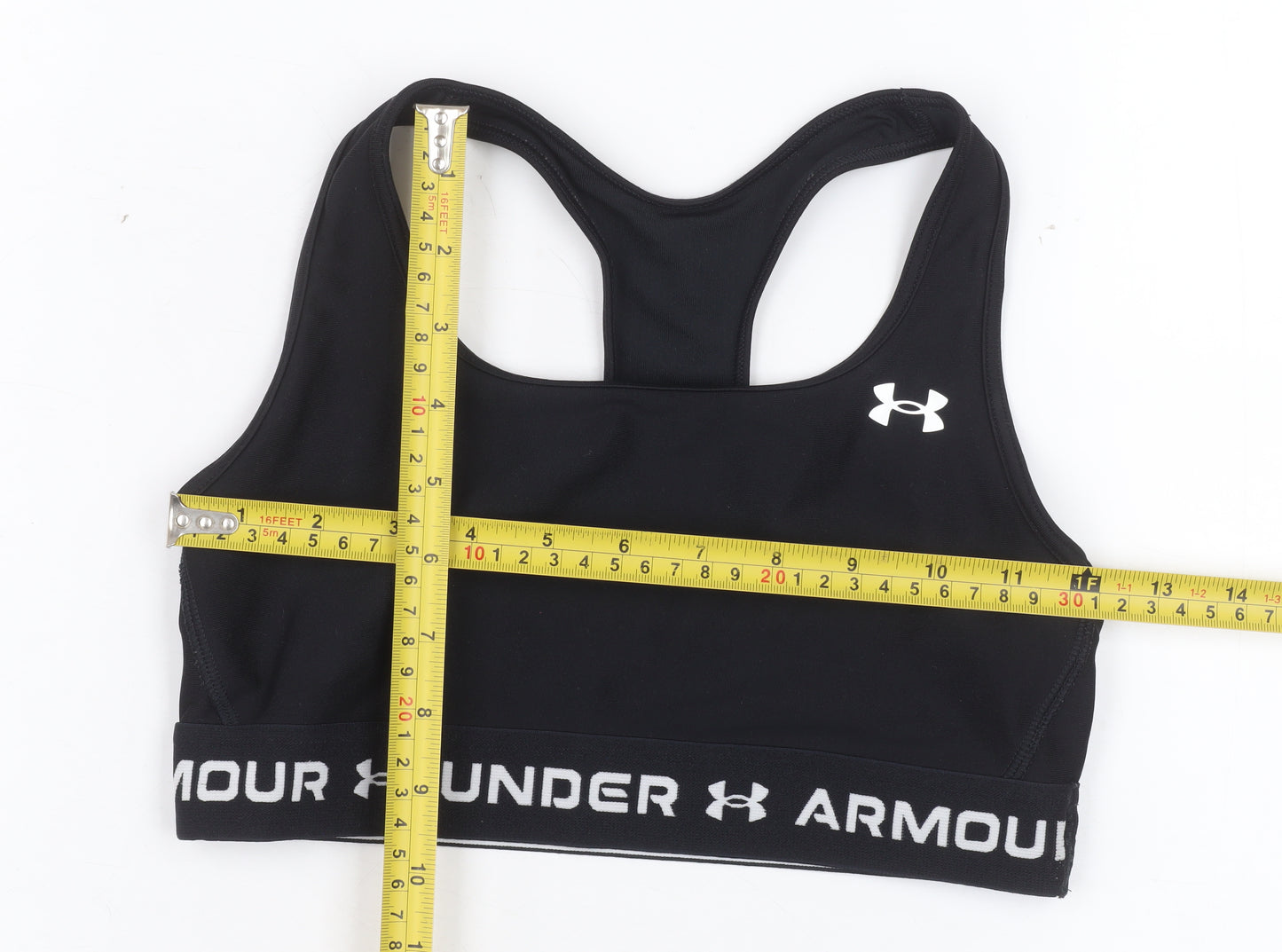 Under Armour Women Black S Racerback Medium Support Sports Bra