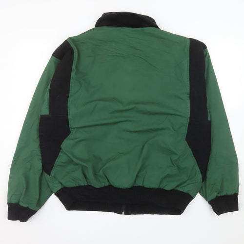 Lacoste Men's Green Bomber Jacket L Retro Full Zip Wool Blend