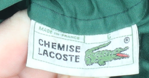 Lacoste Men's Green Bomber Jacket L Retro Full Zip Wool Blend