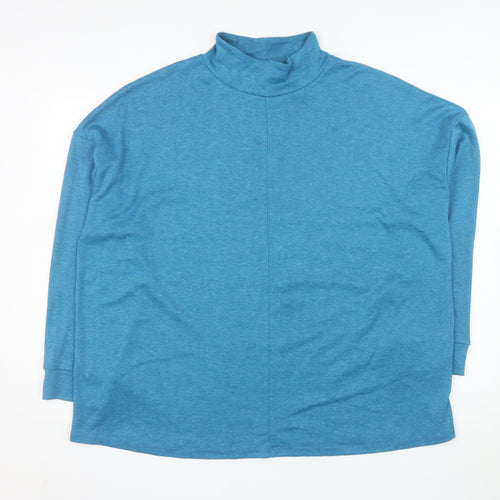 Dunnes Stores Women’s Blue Mock Neck Long Sleeve Pullover Jumper XL
