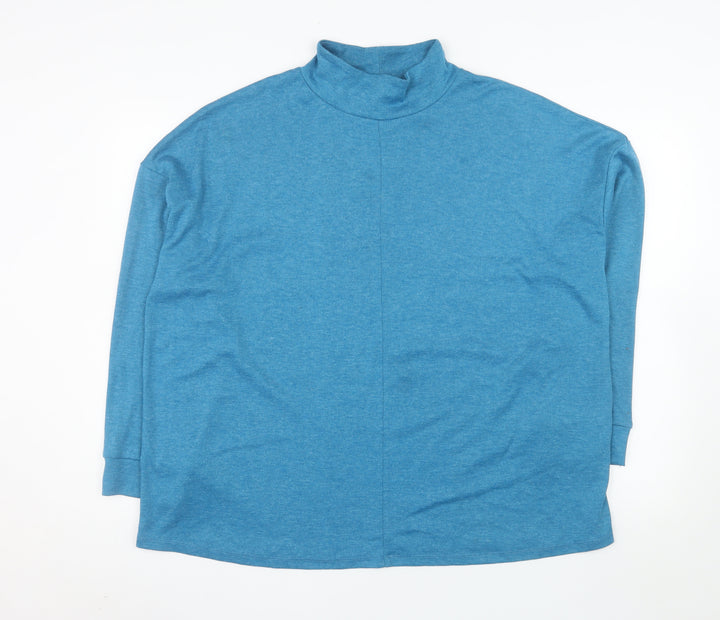 Dunnes Stores Women’s Blue Mock Neck Long Sleeve Pullover Jumper XL