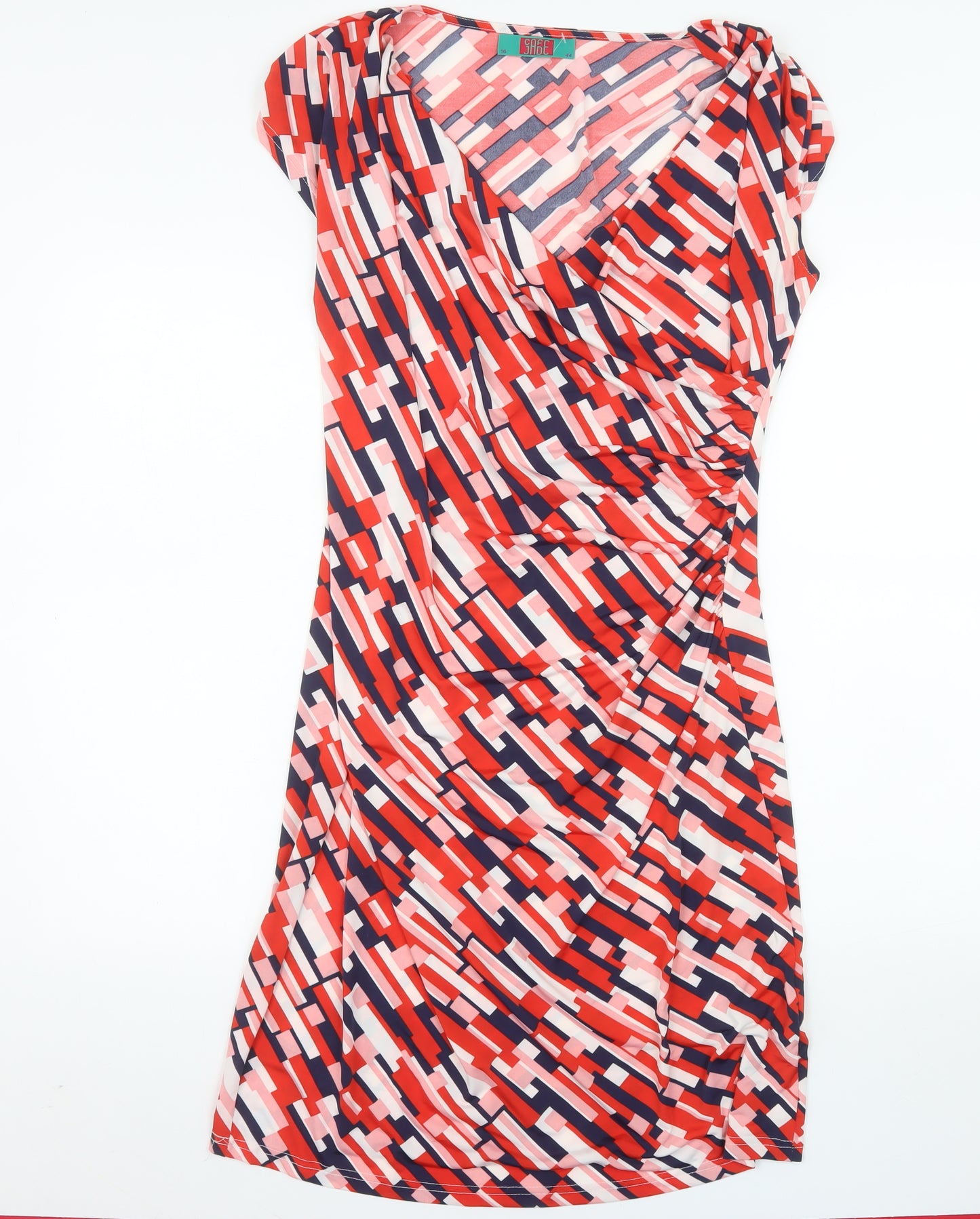 Safe Jade Women’s Multicoloured Size 16 V-Neck Wrap Dress