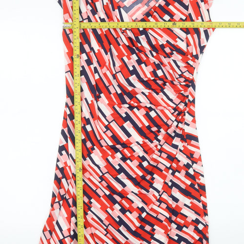 Safe Jade Women’s Multicoloured Size 16 V-Neck Wrap Dress
