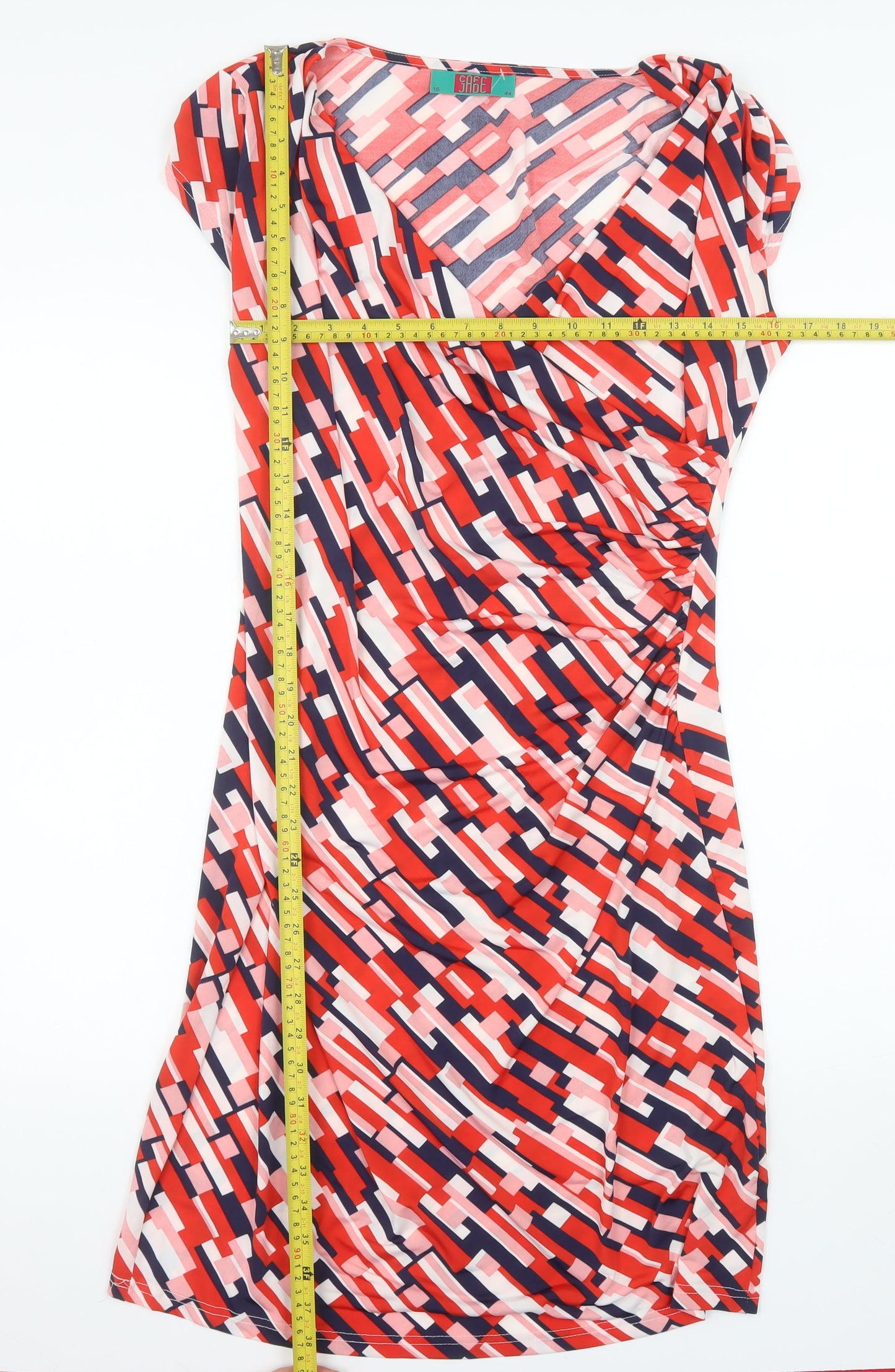 Safe Jade Women’s Multicoloured Size 16 V-Neck Wrap Dress