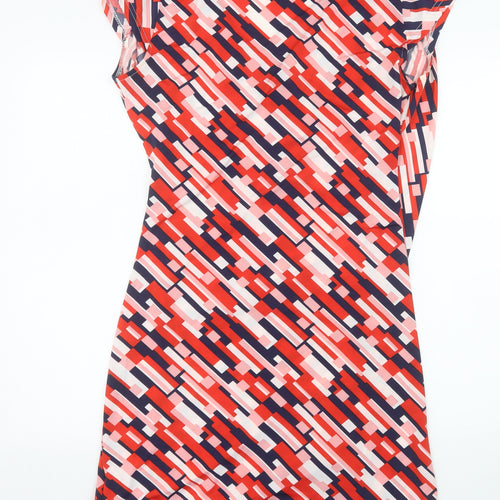 Safe Jade Women’s Multicoloured Size 16 V-Neck Wrap Dress