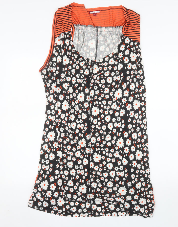 Joe Browns Women's Black Floral Sleeveless Shift Dress Size 30
