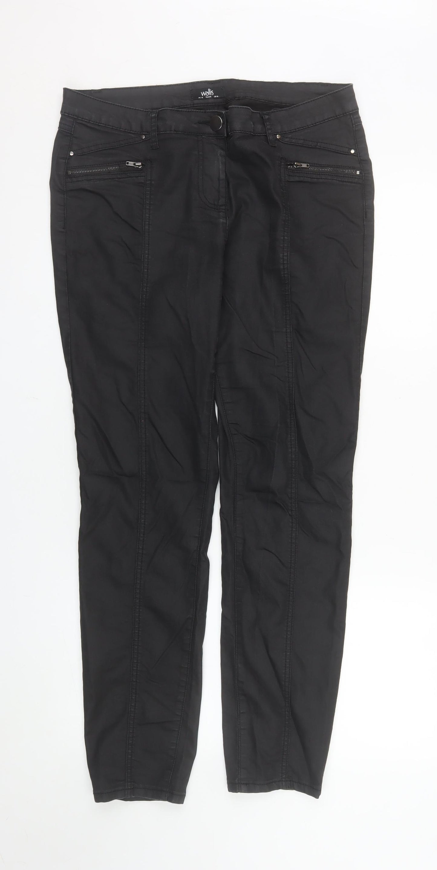 Wallis Womens Black Slim Fit Stretch Trousers UK 14